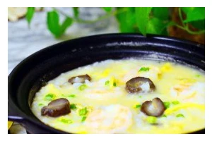 美味轻食，鲜虾花甲香菇粥（营养美味，健康快手，粥中之王）