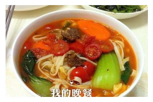 鲜美可口的以西红柿牛肉酱汤猫耳面（家常美食，营养又健康的猫耳面）