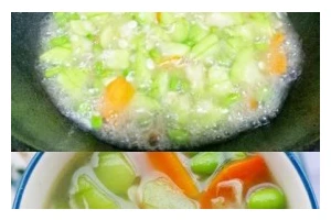 以丝瓜毛豆虾米汤为主角的美味家常菜（清热解暑，营养丰富，家人喜欢的一道菜）
