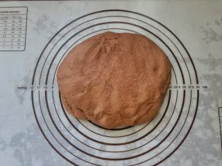 可可冰心面包,6、取出轻轻按压排气。