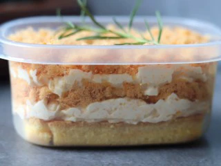 咸蛋黄肉松盒子蛋糕,成品图