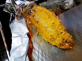 鸡翅酿地瓜泥,沾满面包糠要捏紧