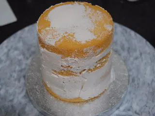 巧克力淋面蛋糕,盖上一层蛋糕片