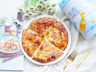 酥到掉渣的爆浆奶香芝士红薯饼,成品。