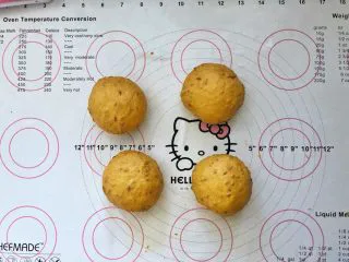 亚麻籽南瓜软欧包,10、分割成4等份,盖上保鲜膜松弛10分钟。