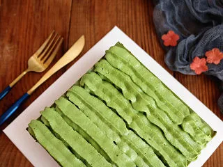 红豆抹茶巧克力慕斯,成品图。