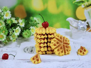 南瓜酸奶华夫饼,成品一