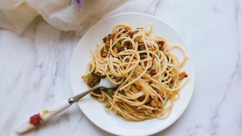 青椒香菇牛肉意面