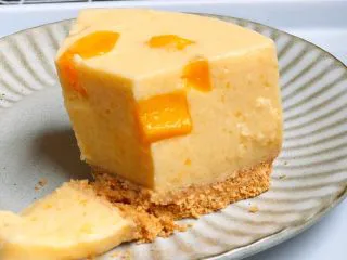 免烤❗️芒果酸奶蛋糕,很Q很好吃😋！