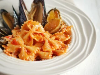 海鲜鲍鱼蝴蝶意面，其实西餐我也可以,成品图