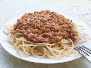 番茄蘑菇肉酱意大利面,成品图