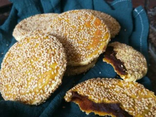 南瓜糯米夹心饼,成品图