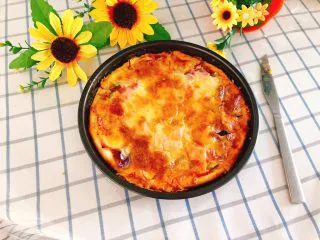 芝士培根披萨,成品图。