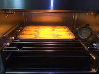 三色法式玛德琳蛋糕,放入预热好的烤箱,160度18分钟,每个的烤箱温度不一样,温度只供参考,大家依据自己烤箱温度来定