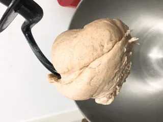 奶油黑麦奶酪包,10分钟面粉就成团,检查面团硬湿度。