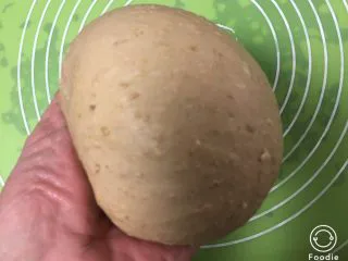 奶酪全麦面包,整理，面团用手捻几下就光滑。