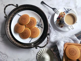 铜锣烧（印花版),可以做早餐，也可以当下午茶甜点。超高颜值，又很好吃。