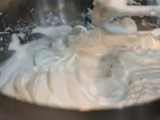 圣诞树枫糖戚风, 打至蛋白呈现图中的这种硬性状态 