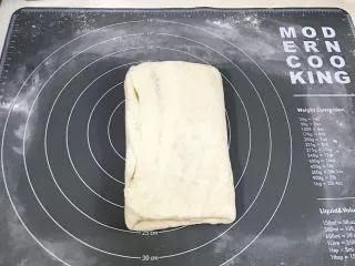 椒盐五香千层饼,重复上述将面片两端各自向中间1/3处折叠，完成第三次三折。