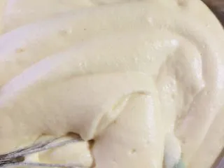 十寸古早蛋糕,再加入剩余的蛋白翻拌均匀。