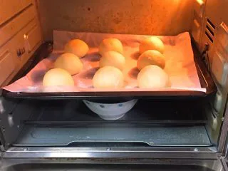 喜饼+香芋味,送入烤箱两次发酵，方法同上也是60分钟。