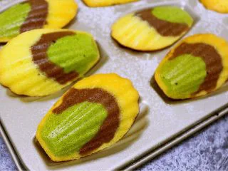 三色法式玛德琳蛋糕,成品图