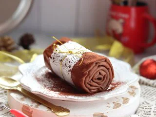 巧克力毛巾卷,吃的时候,撒一层可可粉,就可以啦。