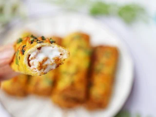 肉松芝士吐司卷,爆浆。