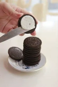 酸奶奥利奥水果盆栽,挂掉奥利奥的夹心，西餐里面的小刀刮奥利奥的夹心巨方便！