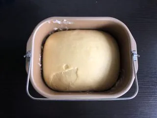 南瓜椰蓉面包,面发至两倍大取出揉面排气