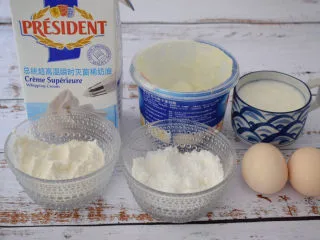 酸奶芝士蛋糕,准备好材料