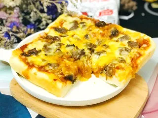 黑椒牛肉披萨,成品图