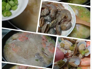 阿斯图里亚斯醋鱼,放入芦笋和海鲜，煮熟