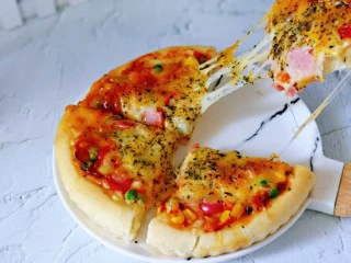 罗勒意式披萨,拉丝很好呦～