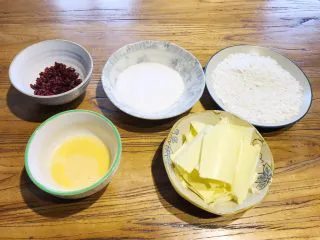烘焙入门，蔓越莓饼干,准备好所有材料