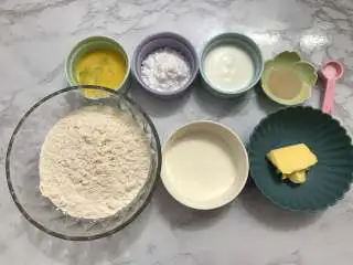 一次发酵餐包,准备好材料