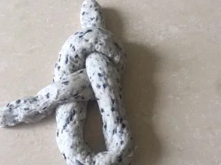 佛系养生黑芝麻辫子面包,第十八步:然后从底部塞进洞中拉出来