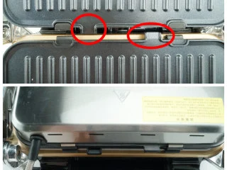 #东菱牛排机测评#爱是几分熟，我只要五分就好,可以看到烤板的质感很好，是不沾的，这种烤完肉清洗肯定方便，用纸巾一擦就OK。可以看到烤板的一端有个小口，当烤肉油脂多的时候可以顺着这个烤板的凹槽流下去到下方的接渣盘。 