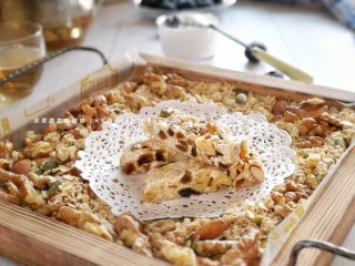 果仁燕麦能量棒,成品图。