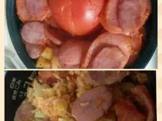 黑暗料理之整个番茄饭集锦,混搭一切香肠的整个番茄饭。