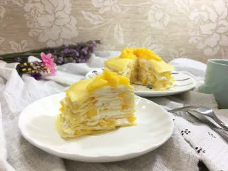芒果千层蛋糕,成品图。