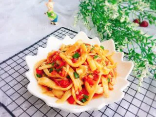 家常菜+手撕杏鲍菇,成品图