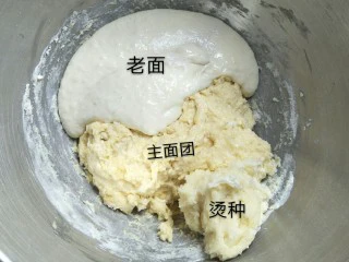 超软拉丝北海道土司(2个),加入准备好的两个酵种然后盘它!