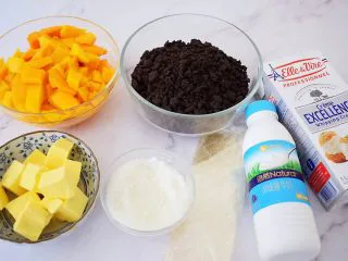 寿星公芒果慕斯蛋糕(十寸),准备好材料