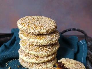 南瓜糯米夹心饼,成品图