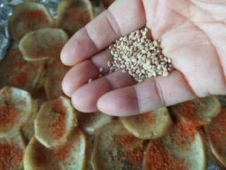 香辣孜然土豆片烤箱版,芝麻