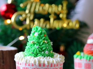 圣诞杯子蛋糕,成品图