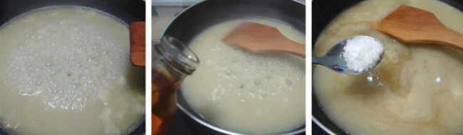 阿斯图里亚斯醋鱼,倒入苹果醋一瓶，加糖调味