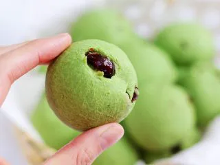 抹茶蔓越莓麻薯,成品图。