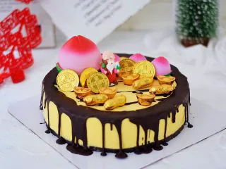 寿星公芒果慕斯蛋糕(十寸),成品图